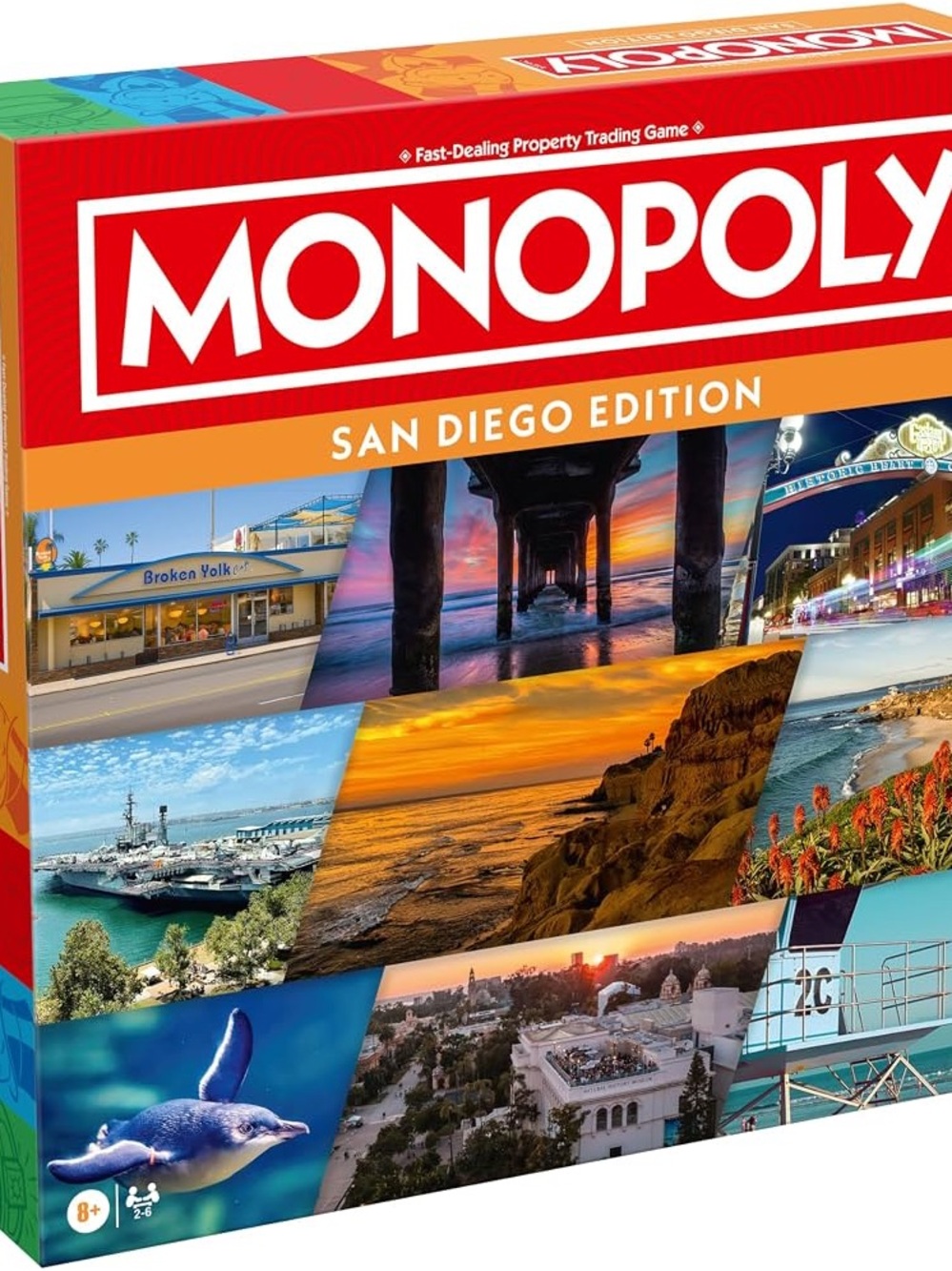 Monopoly San Diego Edition Board Game - Red & Orange Box